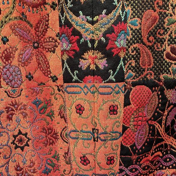 Ellen Fig Womens Medium Multi Color Floral Full Zip Lined Beaded‎ Blazer Jacket - Picture 14 of 15